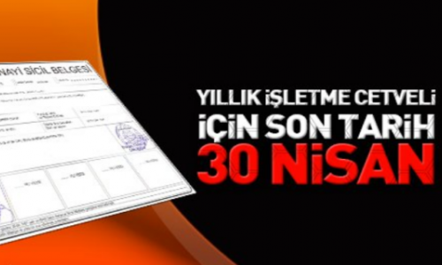 Yıllık İşletme Cetvellerinin Yasal Süresi İçerisinde Verilmesi