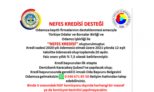 TOBB Nefes Kredisi Başvuruları Yeniden Başladı
